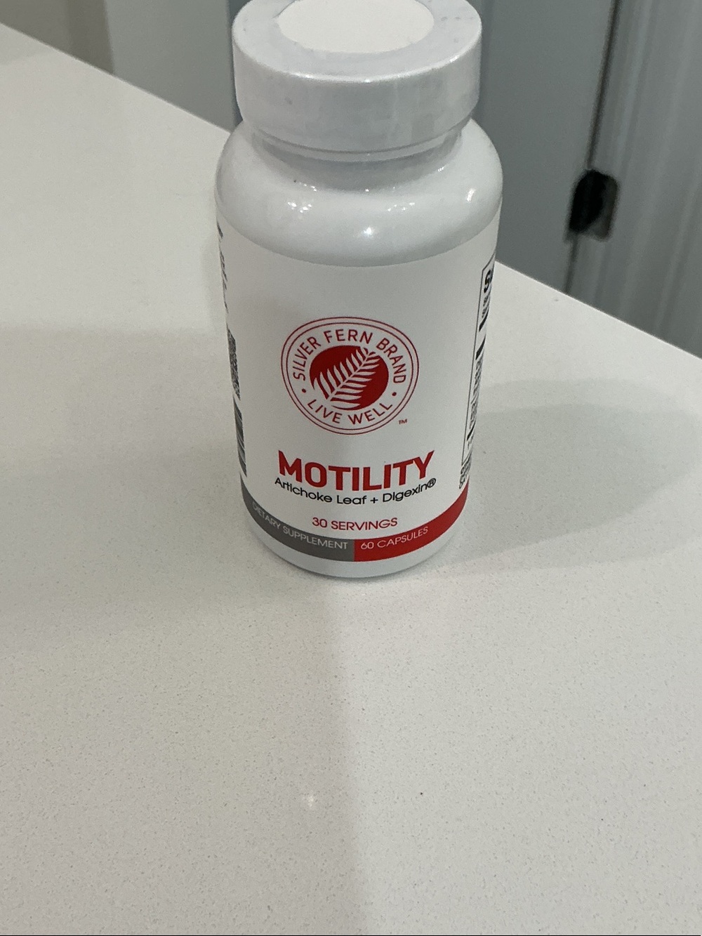 Silver fern Motility Digestive Supplement - White & Red Bottle